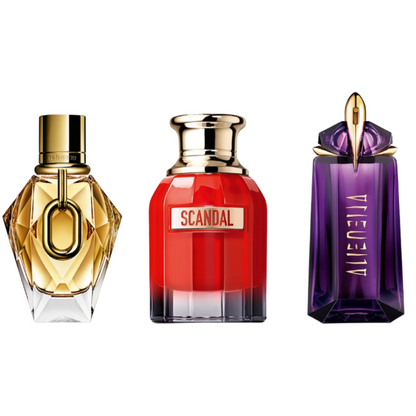 Coffret Aura Envoûtante – Lady Million Royal de Paco Rabanne, Alien de Mugler et Scandal Le Parfum de Jean Paul Gaultier [100 ml]